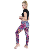 High Waist Shaping Hip Lifting Yoga Pants Women Printing Running Fitness Pants Polyester Milk Silk Leggings