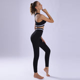 Sports Running Fitness Clothes Beautiful Back Leopard Print Sports Bra Camouflage Tight Fitting Nine Point Pants Women's Yoga Suit Suit