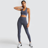 Women's Seamless Yoga Suit Sportswear Fitness Sport For Women Gym Running Set 2 Piece Costume For Yoga Sports Bras+Leggings Sets