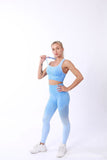 Women Sport Suit Fitness Female Yoga Set Ombre Push Up Workout Gym Wear Running Clothing Tracksuit Gradient Seamless