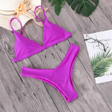 2020 Solid Bikini Set Women Swimsuit Female Swimwear Bikinis Sexy Bathing Suit Biquini Backless Beach Wear Maillot De Bain Femme