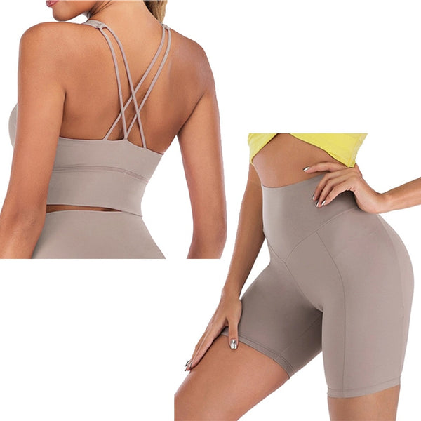 Yoga Set Short Women Fitness Set Yoga Outfit For Women 2 Piece Gym Suit Sports Bra Sets