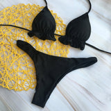 Strappy low waist bikinis mujer yellow mini thong bikini brazilian sexy Bathing Suit swimwear women swimsuit