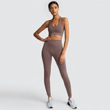 Women's Seamless Yoga Suit Sportswear Fitness Sport For Women Gym Running Set 2 Piece Costume For Yoga Sports Bras+Leggings Sets