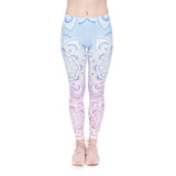 High Waist Shaping Hip Lifting Yoga Pants Women Printing Running Fitness Pants Polyester Milk Silk Leggings