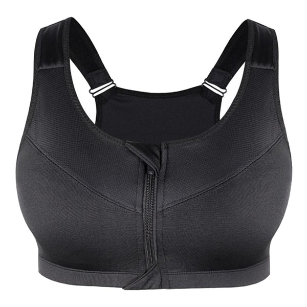 Plus Size Top Women Front Zipper Sports Bras Underwear Shockproof Gym Fitness Push Up Athletic Running Yoga Sport Bra Top 3XL