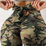 Women Pants  High Waisted Bownot Design Yoga Pants Butt Lifting Scrunch Booty Leggings for 2021