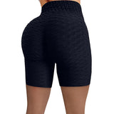 Women Sexy Push Up Yoga Shorts Solid Seamless Fitness Sports Leggings Jacquard Elastic Quick Dry Plus Size Running Tights