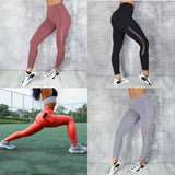 Mesh Patchwork Peach Lift Leggings Women High Waisted Push Up Leggins with Pockets Fitness Workout Yoga Pants Tights Plus Size