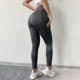 SVOKOR Women Leggings High Waist Peach Hips Gym Leggings Quick-drying Sports Stretch Fitness Pants