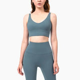 Mermaid Curve Women's Yoga sets  wide straps and deep V neckline Sports bra +High waist wide belt leggings Women's Pilates suit