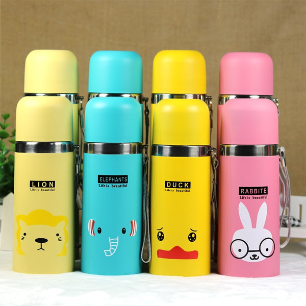 350/500ML Lovely Animal Pattern Vacuum Thermos Cup For Women Kids water Bottle Stainless Steel Water Bottle garrafa termica