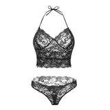 CDJLFH Brand Women Sexy Bra & Brief Sets Romantic Temptation Lace Bra Set T-pants Underwear Set A B C CUP 32 34 36 38