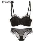 Luxury Green Bra And Panty Set Thin Cotton Brassiere Push-up Bra Set Plus Size C D Cup Lace Underwear Set Purple Sexy Lingerie