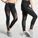 Sexy Pathwork Mesh Leggings Women High Waist Black Leggins Push Up Sports Yoga Pants Plus Size Gym Workout Fitness Tights Active