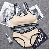 2019 Women Stripes Underwear Set High Brand Romantic Temptation Bra Set Push Up Bra and Panties Set Wireless Padded Lingeries