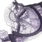 lace embroidery sexy fashion ultra-thin underwear set bowknot transparent women bra sets bras and panties summer lingerie suits