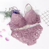 Lingerie Pink Sujetador Transparente Panties And Bra Set Underwear Set Women Japanese Fashion Conjunto