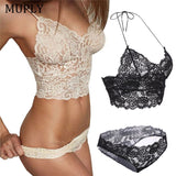 Lace Bra Set Unlined Bralette Bikini See Through Sexy Triangle Bra Lstry Wireless Brassiere Suit Fashion Intimate Underwear Set