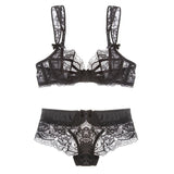 lace embroidery sexy fashion ultra-thin underwear set bowknot transparent women bra sets bras and panties summer lingerie suits