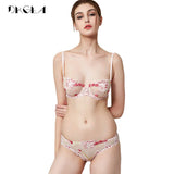 2020 Fashion Flowers Embroidery Lingerie Set Lace Blue Transparent Underwear Set Women Sexy Hollow Out See Through Bra Pink