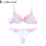 Hot Sexy Brassiere Embroidered Underwear Set  ABC Cup New Good Quality Women Bra Set Push Up Lace Bra Thong Sets