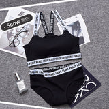 2019 Women Stripes Underwear Set High Brand Romantic Temptation Bra Set Push Up Bra and Panties Set Wireless Padded Lingeries