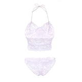 Lace Bra Set Unlined Bralette Bikini See Through Sexy Triangle Bra Lstry Wireless Brassiere Suit Fashion Intimate Underwear Set