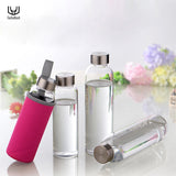 luluhut Travel drinkware Portable bottle new design of glass water bottle Transparent bottle for water tea glass drinking bottle