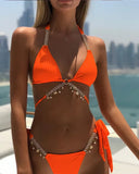 Ellolace Diamond Bikini Crystal Swimwear Metal Chain Women's Swimsuit Bathing Suit 2020 Aristocratic Bikini Push Up Bikinis