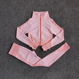 Women Fitness Sport Yoga Suit Seamless Women Yoga Sets Long Sleeve Yoga Clothing Female Sport Gym Suits Wear Running Clothes