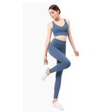 Mermaid Curve Women's Yoga sets  wide straps and deep V neckline Sports bra +High waist wide belt leggings Women's Pilates suit