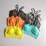 Women Breathable Sports Bra Gym Underwear Fitness Top Seamless Yoga Bra Gym Crop Top Brassiere Push Up Sport Bra  Workout Top