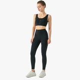 New With Logo Yoga Pants High Waist Hip Lift Women Lycra Skin-friendly Running Fitness Pants Inner Waist Pocket Sports Leggings