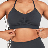 Effortless Micro Women Seamless Oner Active Sports Bra Running Adjustable Strap Fitness Workout Yoga Bra Cross Back Sexy Gym Top