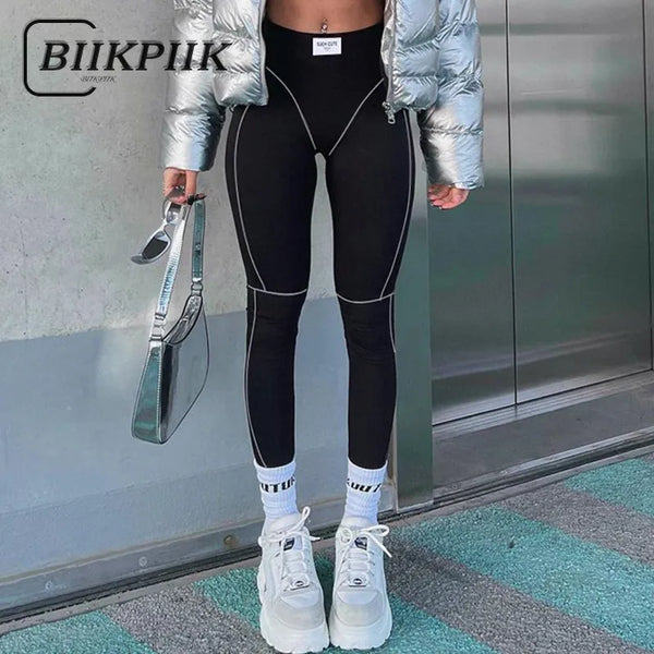 BIIKPIIK Fashion Skinny Pants Female Seamless Streak Casual Stretchy Leggings For Women Sporty Workout Overalls Summer Outfits