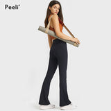 High Waist Flared Pant Wide Leg Yoga Pants Women Plus Size Straight Gym Leggings Slim Fit Dance Pants Training Pilates Trousers