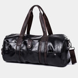 Pu Leather Sports Gym Bag Men for Yoga Soft Black Sport Fitness Bag Male Shoulder Travel Luggage Bag Handbag Weekend Daily