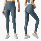 New With Logo Yoga Pants High Waist Hip Lift Women Lycra Skin-friendly Running Fitness Pants Inner Waist Pocket Sports Leggings